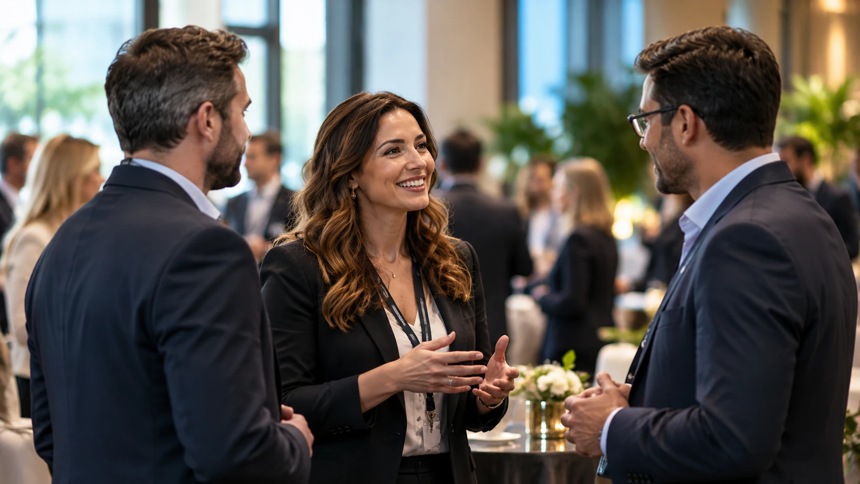 Attendees in conversation at a Deal Circle event